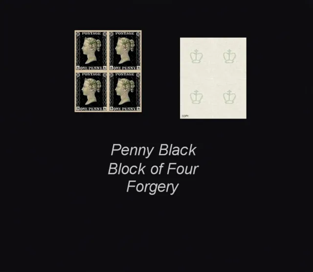 Penny Black Block of 4 (forgeries)