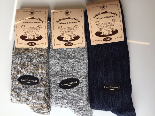 3 Pairs Men's Thick Chunky Wool Work Hiking Boot Socks Size UK 6-11 KMGNJD