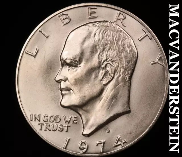 1974-S Silver Eisenhower Dollar - Choice Gem Brilliant Unc  Lustrous  #U8044