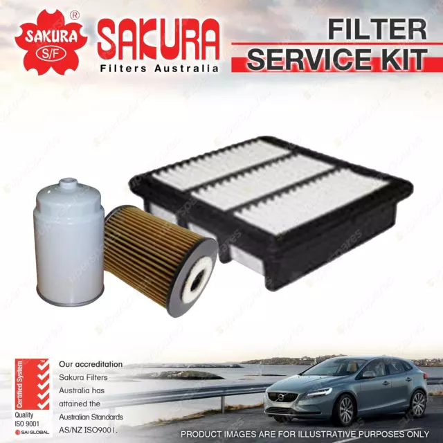 Sakura Oil Air Fuel Filter Service Kit for Hyundai i30 FD 1.6L CRDi 03/08-04/12