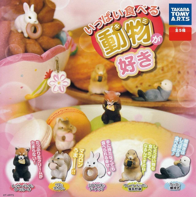 Animal Eating Mini Figure Raccoon Rabbit Chipmunk Red Panda Prarie Dog