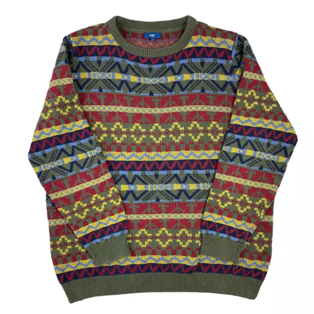 Cotton Traders Multicoloured Knit Jumper Fair Isle Abstract Cosby Mens Large