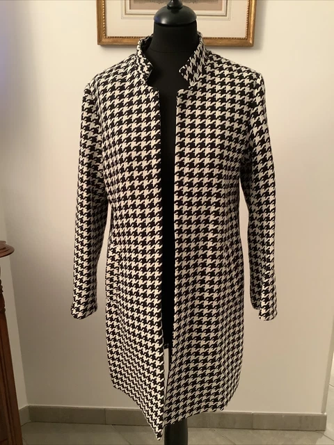 SUPERBE MANTEAU FEMME Pied De Poule État Neuf Taille 40 EUR 49,00