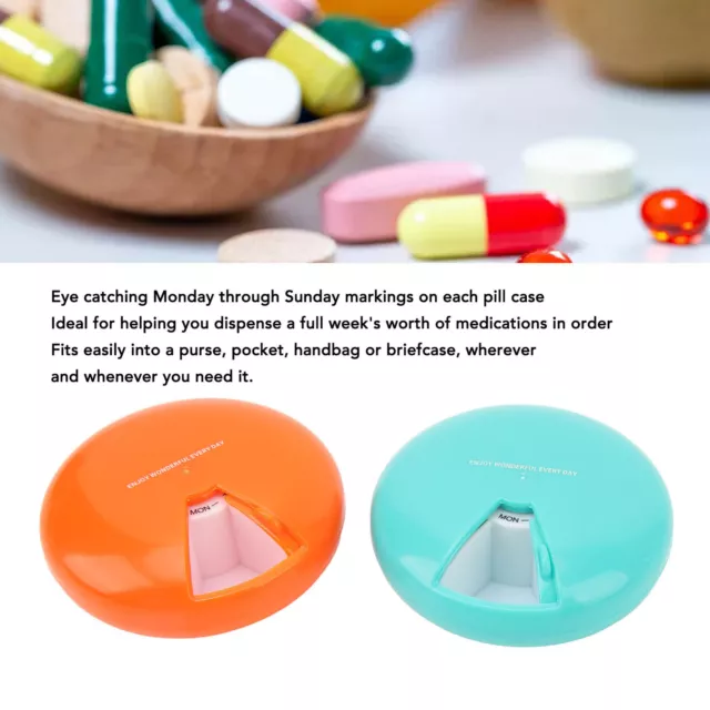 6pcs Rotating Weekly Medicine Organizer 7 Day Round Medicine Organizer Box Blw