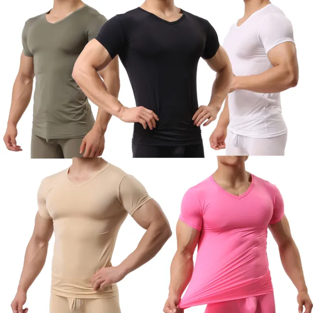 Men's T-Shirt Bodybuilding Gym Tops Slim Sports Fitness Tight Short Sleeve Tee