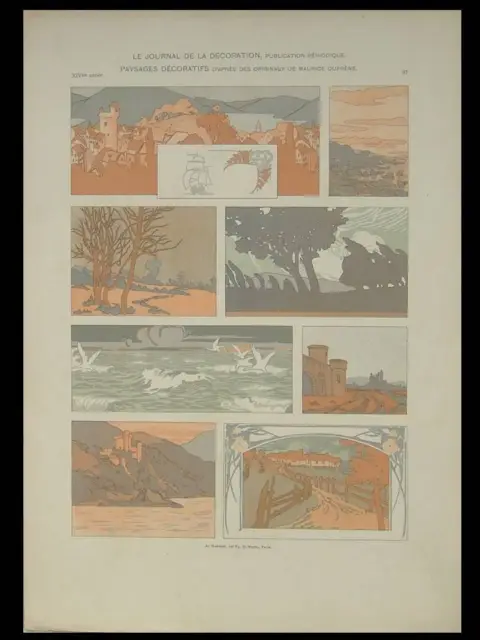 Landscape Art Nouveau - 1902 Lithograph - Maurice Dufrene