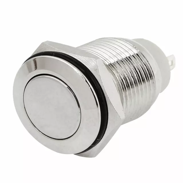 SPST ON/OFF 16mm Flush Mount Self-Locking 2-Terminals Button Switch