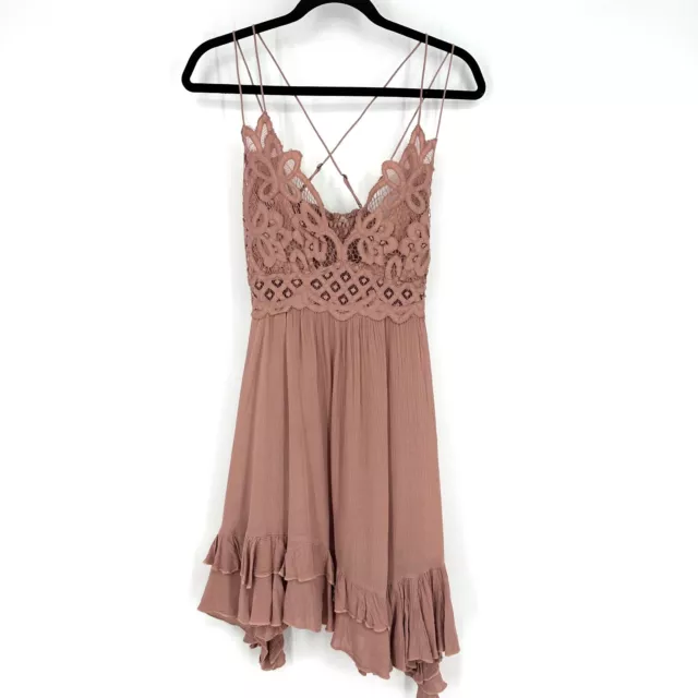 Free People Adella Crochet Slip Mini Dress Medium