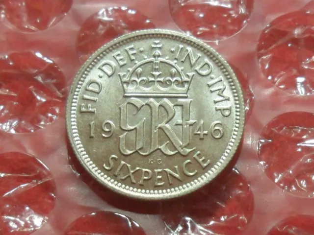 1946 George VI sixpence.