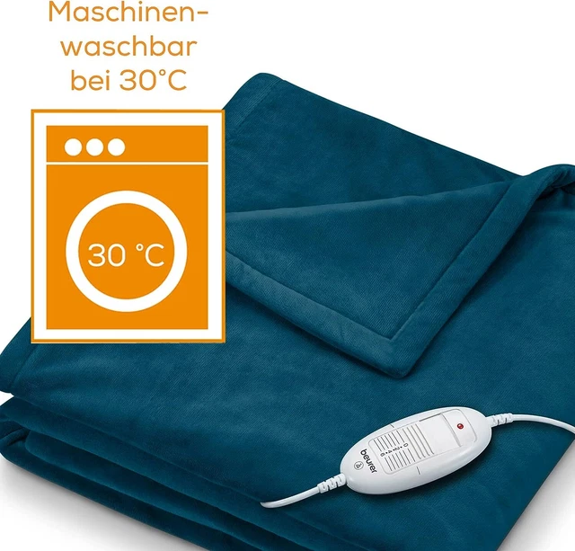 Beurer HD 75 Ocean Heizdecke, kuschelig weiche Wärmezudecke, 6 Temperat 03B7001A 3
