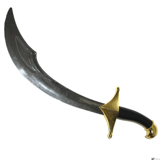 Arabian Prince Knight Curved Blade Scimitar Costume Sword, Gold Black, 19.5" L
