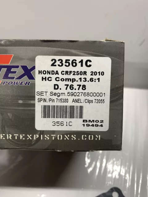 2010-2013 Honda Crf250r Vertex Top End Piston Kit 2