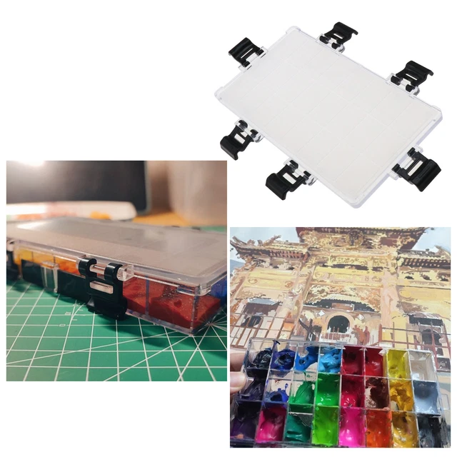 4 PZ PALLET Miscelazione Vernice Acrilica Acquerello Tavolozza Allungata Rettangolare EUR 16,38 - Foto 10