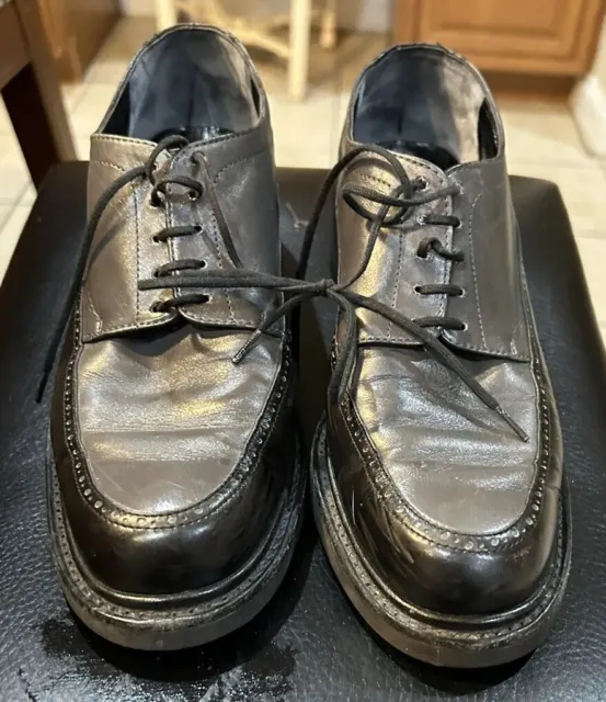 Robert Clergerie Womens Platform Fringe Patent Leather Oxfords Black Size 38