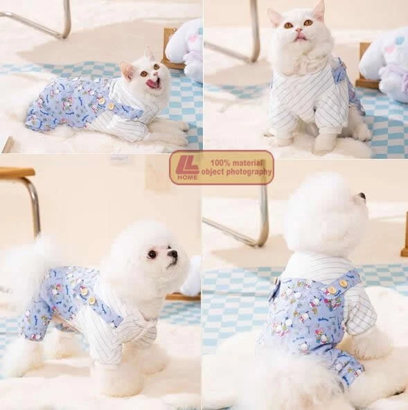Gato mascota perro pequeño otoño e invierno ropa de dibujos animados estampado ropa