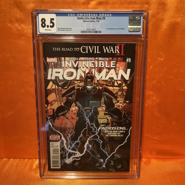 Invincible Iron Man #9 CGC 8.5 WP Marvel Comics 1st Printing 1st Full Riri  MCU