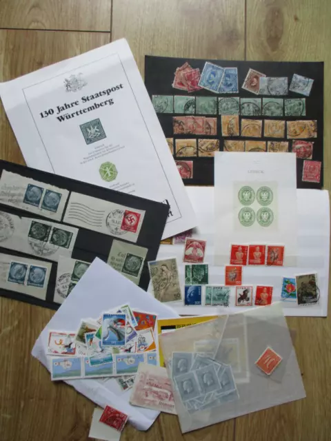 Nachlass, Briefmarkensammlung alle Welt auf Steckkarten, loses Material,