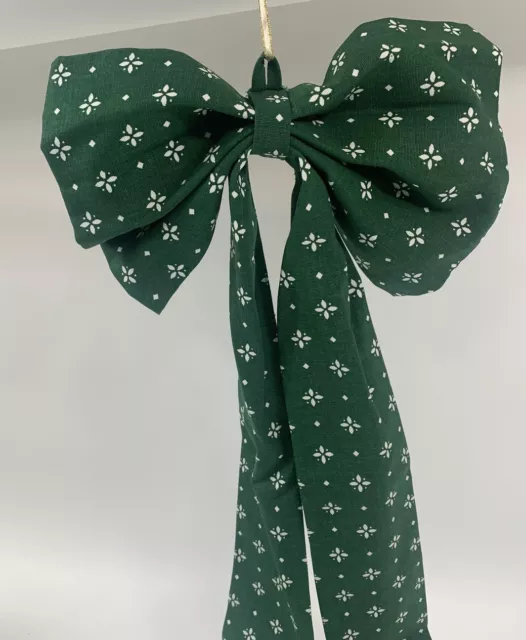 Longaberger Bow Heritage Green Fabric Bow 3