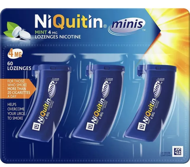 Losanghe NiQuitin Minis in perfette condizioni 4 mg efficace sollievo dal fumo 🙂 NUOVE DI ZECCA 🙂