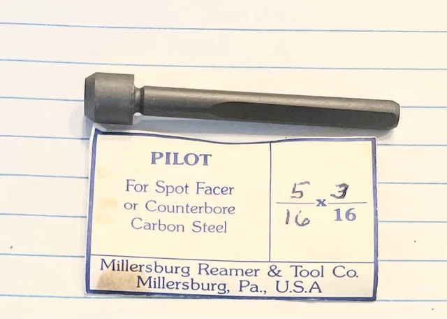 Pilot For Counterbore And Spot Face. 5/16 X 3/16.