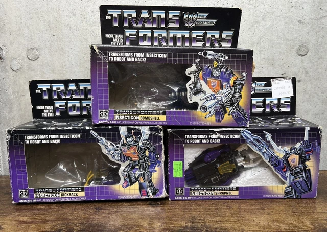 TRANSFORMERS G1 INSECTICON Lote Metralla Bombshell Kickback Casi ...
