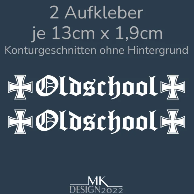 Oldschool Eisernes Kreuz Auto Motorrad Aufkleber JDM Shocker Sticker 2x 13cm