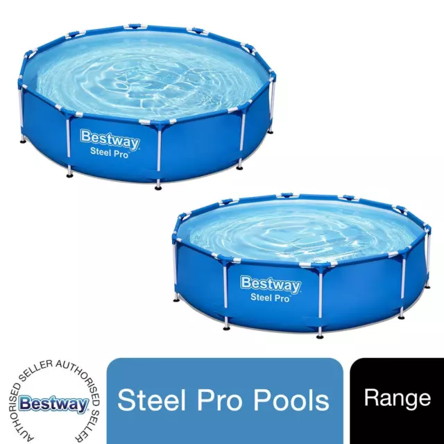 Bestway Steel Pro 10'x30"" oder 12'x30"" Spritzpaddelrahmen Schwimmbad