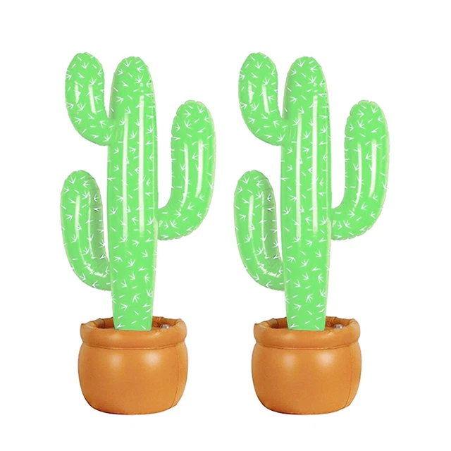 2 piezas decoraciones para fiestas juego de tiro de anillo juguete inflable cactus