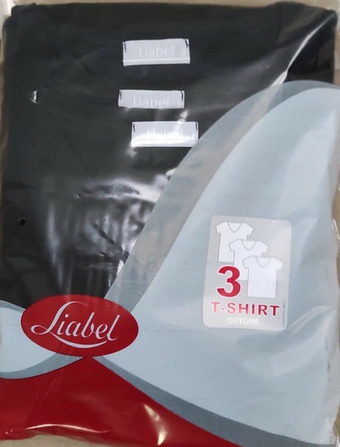 PACK DA 3 o 6 T-SHIRT UOMO LIABEL COTONE 100% NERO BLU MAGLIA PUNTA LAVORO SPORT