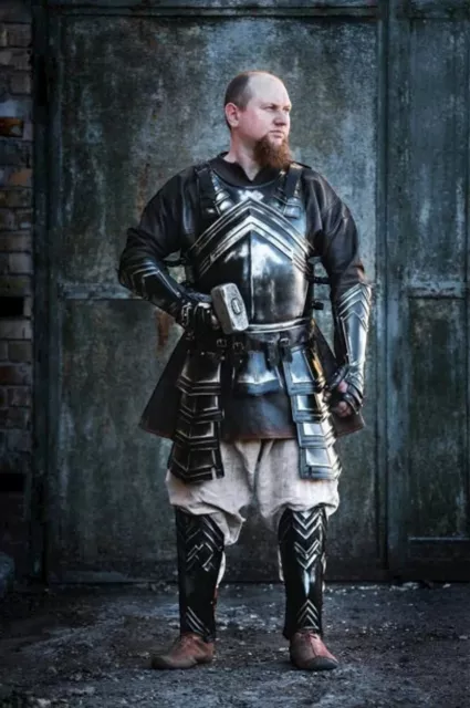 Medieval Steel Blackened Dwarven Armor Set, Dwarf Moria Armor, Larp Costume Set