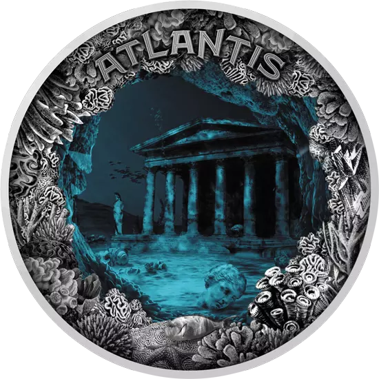 2019 Niue 2 Oz Silver Coin - ATLANTIS Sunken City Dome