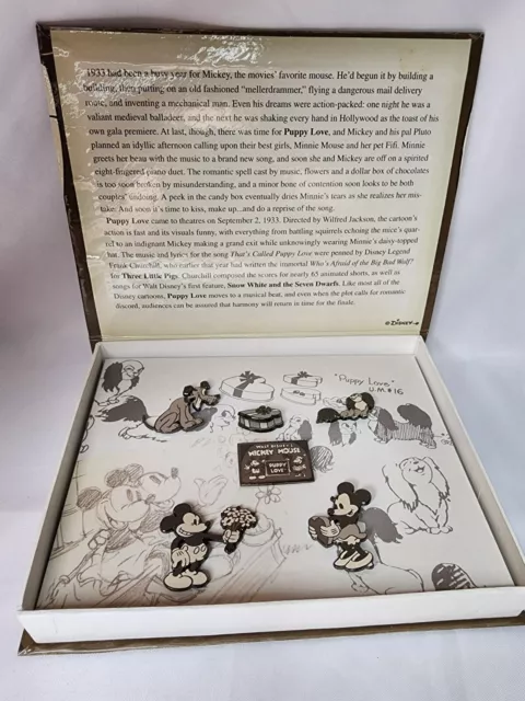 Disney Catalog - Animated Short Box 6 Pin Set #7-PUPPY LOVE LE 3000 Black/White