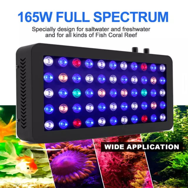 Dimmbares 165W Full Spectrum LED Aquarium Licht für Süßwasser Reef Coral LPS/SPS