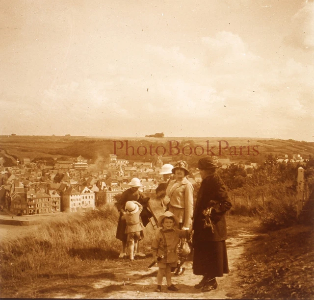 Famille Ville à identifier c1930 Photo Plaque Stereo Vintage V33L19n3