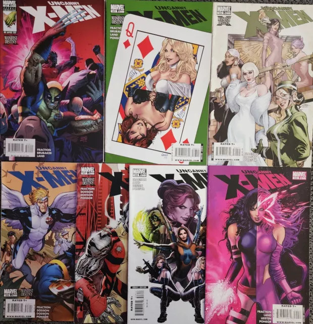Uncanny X-men #502-503, 506-509 Iconic Greg Land Psylocke Marvel Comic Book KEY