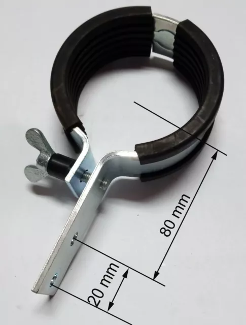 Accessoires pour panneaux, collier de serrage, pour Ø60mm tube, acier  galvanisé à chaud, en deux pièces, distance entre les trous: 70mm résistant  aux intempéries (support de panneau, Collier de fixation) : 
