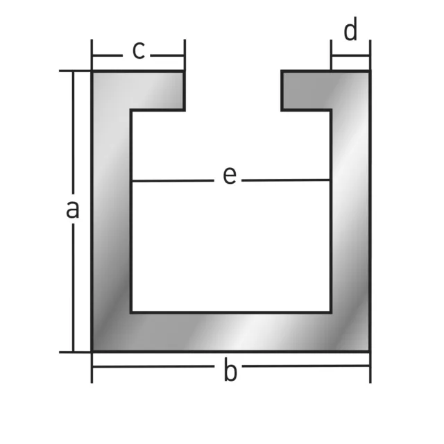 Alu C-Profil ELOXIERT Länge: 0,5-3 m Aluminium Laufschiene Profil M6,M8,M10,M12 3