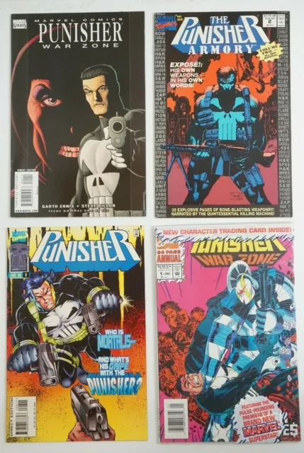 The Punisher Armory 2, Punisher War Zone 1, Annual 1 & Punisher 8 VF/NM 4 comics