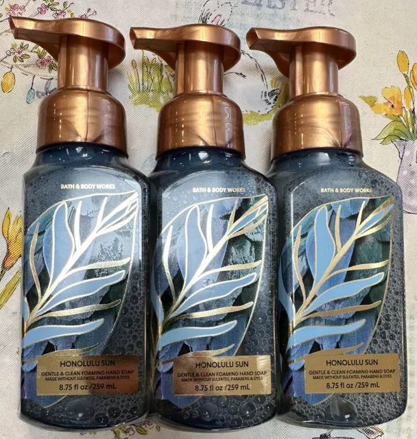 Paquete De 3 Jabón De Mano Espuma Suave Para El Sol Honolulu Bath & Body Works 8,75 Fl Oz. ¡Nuevo!