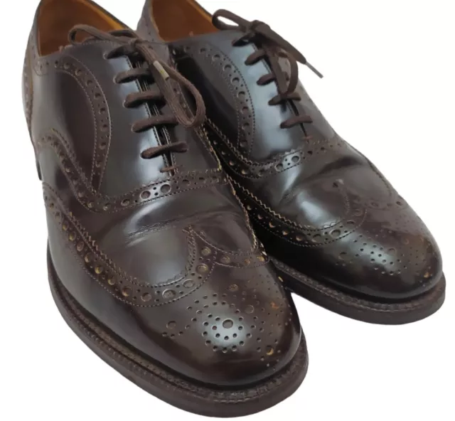 Churchs Oxford Shoe Leather Brown Mens Wingtip English Dress Size 80G 42 EU 9 US