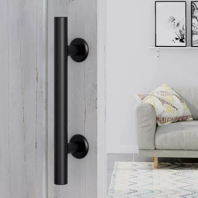 12" Rustic Iron Sliding Barn Door Handle Pull and Flush Garage Gate Hardware Set