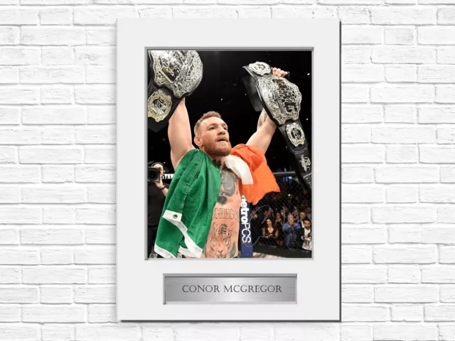 Autografo Conor McGregor MMA UFC Figther stampato firmato foto display montaggio regalo