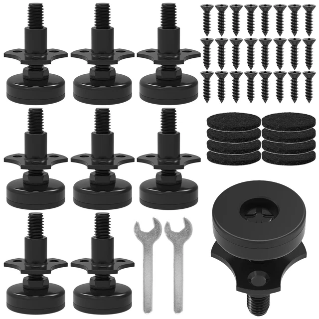 8Pcs Furniture Levelers Adjustable Feet Carbon Steel Sofa Chair Leg Raiser ✍