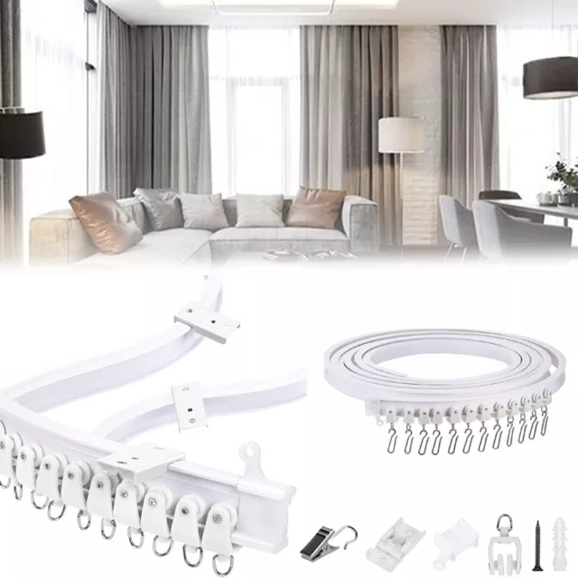 5M Bendable Flexible Ceiling Curtain Track Rail Window Mount Caravan Straight