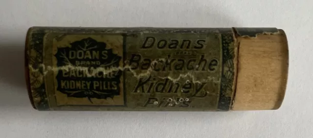Doans Brand Backache Kidney Pills Trial Size Tube Foster-McClellan Co 1930s RARE