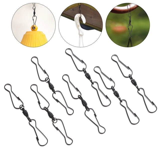 10 PCS DUAL Swivel Hooks Bird Feeder Swivels Hanger Spiral Wind