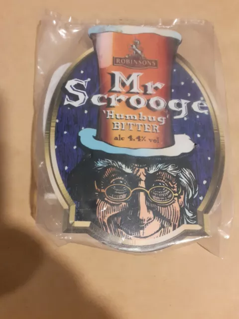 NEW ROBINSONS MR SCROOGE  Ale Beer Pump Clip Pub Bar Collectible ,