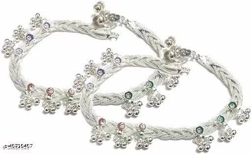 New Design Shimmering Charming Women's Silver Plated Anklets, Free Shipping