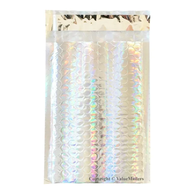 #2 Glamour 8.5x12 Holographic Metalized Bubble Mailers Envelopes Bags 50 100