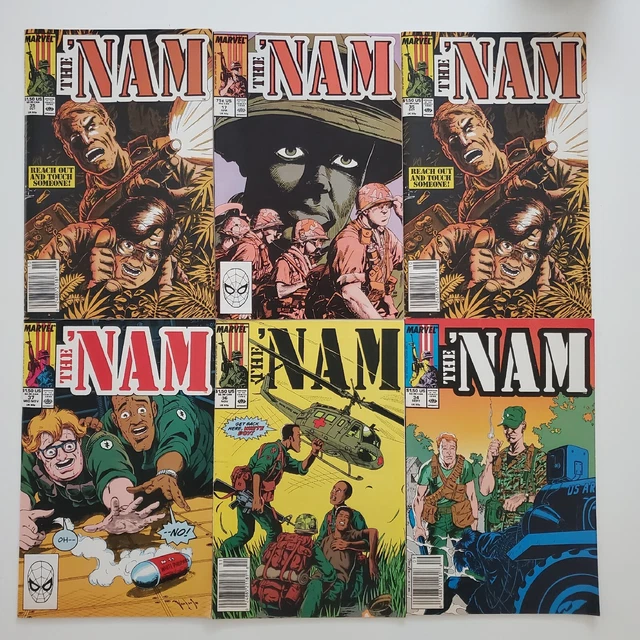MARVEL COMICS The 'Nam Comic Book Lot Of 6 1986 Vietnam War 2